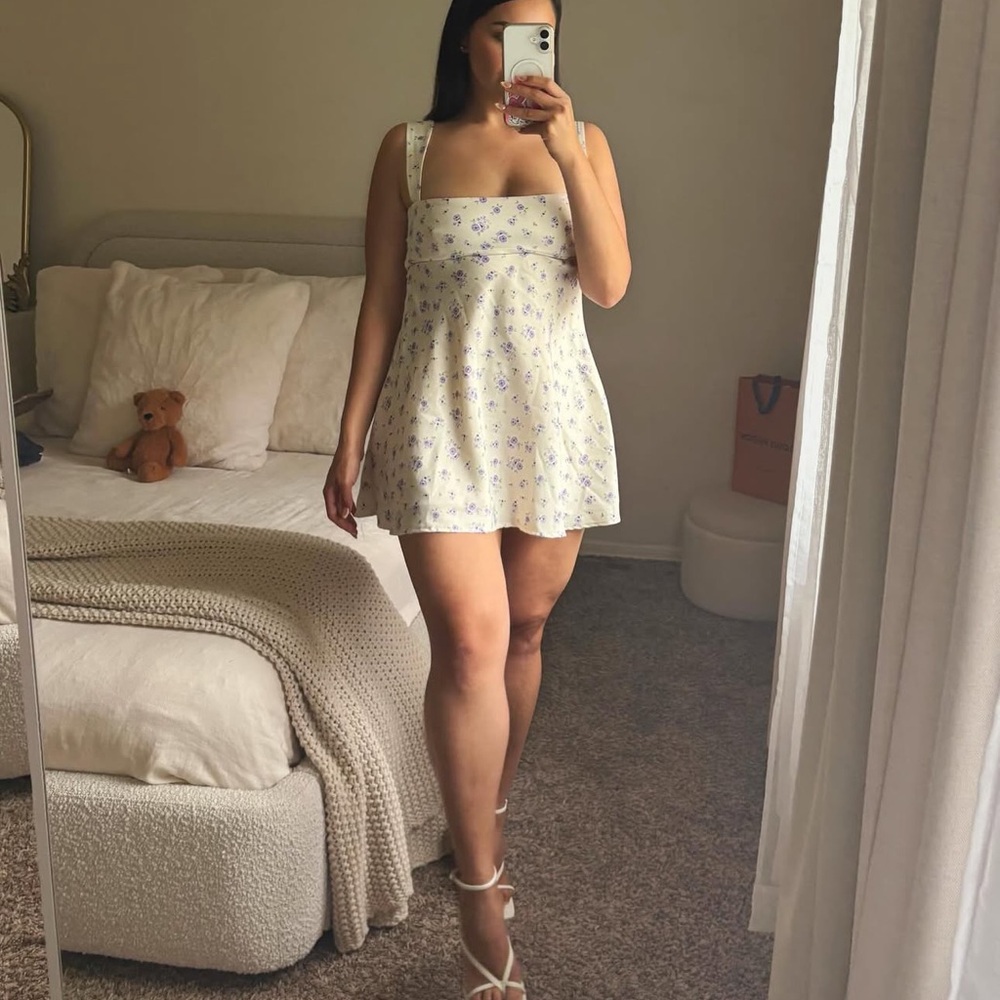Floral Dress with Purple Roses